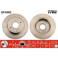 TRW Brzdový kotouč DF4982 sada 2ks - Brake Disc