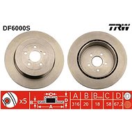TRW Brzdový kotouč DF6000S sada 2ks - Brake Disc