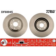 TRW Brzdový kotouč DF6004S sada 2ks - Brake Disc