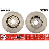 TRW Brzdový kotouč DF6016 sada 2ks - Brake Disc