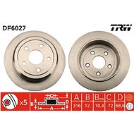 TRW Brzdový kotouč DF6027 sada 2ks - Brake Disc