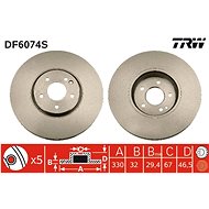 TRW Brake disc DF6074S set of 2 - Brake Disc