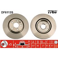TRW Brake disc DF6113S set of 2 - Brake Disc