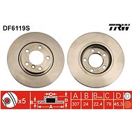 TRW Brake disc DF6119S set of 2 - Brake Disc