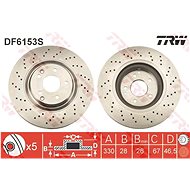 TRW Brzdový kotouč DF6153S sada 2ks - Brake Disc