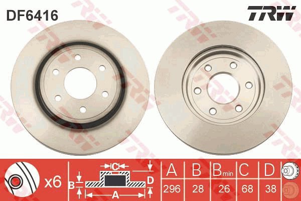TRW Brake disc DF6416 set of 2 - Brake Disc