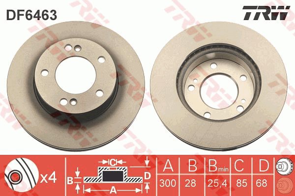 TRW Brake disc DF6463 set of 2 - Brake Disc