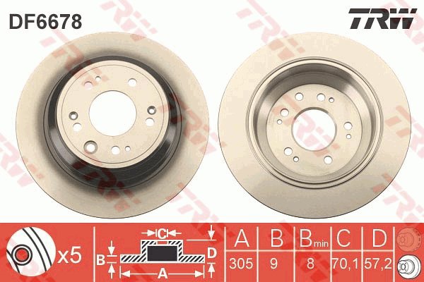 TRW Brake disc DF6678 set of 2 - Brake Disc