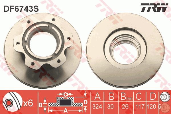 TRW Brake disc DF6743S set of 2 - Brake Disc
