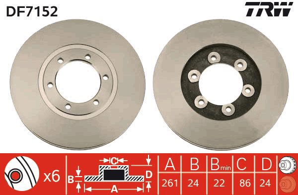 TRW Brake disc DF7152 set of 2 - Brake Disc
