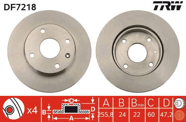 TRW Brzdový kotouč DF7218 sada 2ks - Brake Disc
