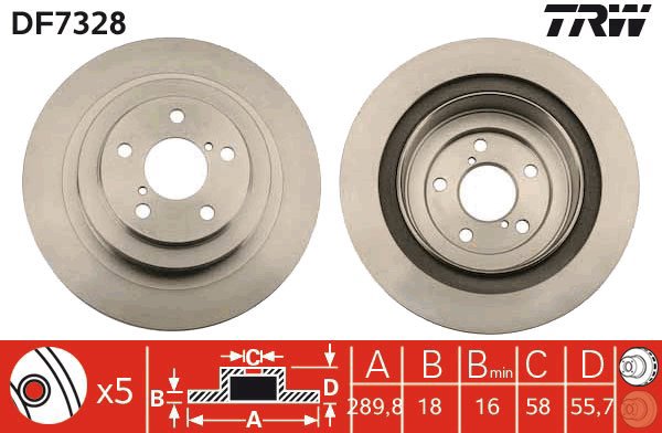 TRW Brzdový kotouč DF7328 sada 2ks - Brake Disc
