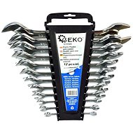 Flat wrenches, polished, set of 12, 6-32mm, plastic holder, - Flat Wrench Set