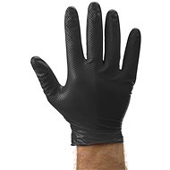 Mercator nitrile disposable gloves, thicker knurled black 50 pcs - Work Gloves