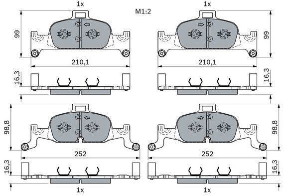 BOSCH Brake pads 0 986 424 432 - Brake Pads