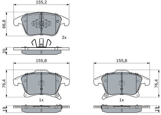 BOSCH Brake pads 0 986 424 445 - Brake Pads