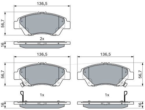 BOSCH Brake pads 0 986 494 896 - Brake Pads