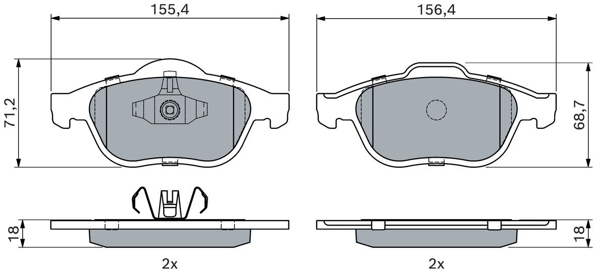 BOSCH Brake pad set 0 986 424 443 - Brake Pads