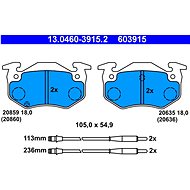 ATE 603915 Brake pad set 13.0460-3915.2 - Brake Pads