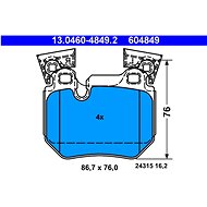 ATE 604849 Brake pad set 13.0460-4849.2 - Brake Pads