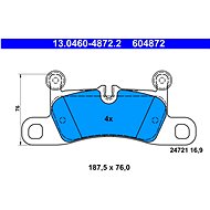 ATE 604872 Brake pad set 13.0460-4872.2 - Brake Pads