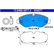 ATE 604877 Brake pad set 13.0460-4877.2 - Brake Pads
