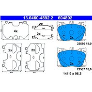 ATE 604892 Brake pad set 13.0460-4892.2 - Brake Pads