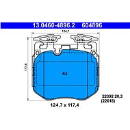 ATE 604896 Brake pad set 13.0460-4896.2 - Brake Pads