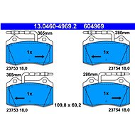 ATE 604969 Brake pad set 13.0460-4969.2 - Brake Pads