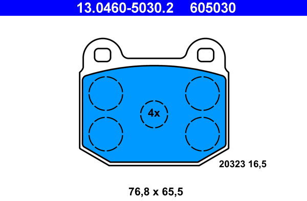 ATE 605030 Brake pad set 13.0460-5030.2 - Brake Pads