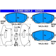 ATE 605501 Brake pad set 13.0460-5501.2 - Brake Pads
