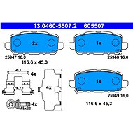 ATE 605507 Brake pad set 13.0460-5507.2 - Brake Pads