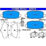 ATE Brake pad set 13.0460-5514.2 - Brake Pads