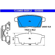 ATE 605605 Brake pad set 13.0460-5605.2 - Brake Pads