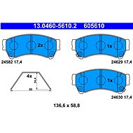 ATE 605610 Brake pad set 13.0460-5610.2 - Brake Pads