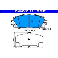ATE 605617 Brake pad set 13.0460-5617.2 - Brake Pads