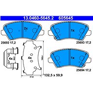 ATE 605645 Brake pad set 13.0460-5645.2 - Brake Pads