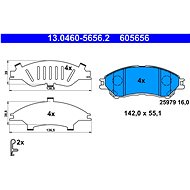 ATE 605656 Brake pad set 13.0460-5656.2 - Brake Pads