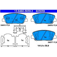 ATE 605659 Brake pad set 13.0460-5659.2 - Brake Pads