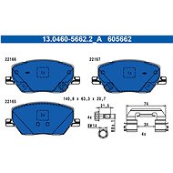 ATE 605662 Brake pad set 13.0460-5662.2 - Brake Pads