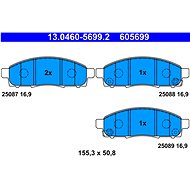 ATE 605699 Brake pad set 13.0460-5699.2 - Brake Pads