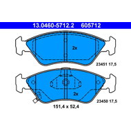 ATE 605712 Brake pad set 13.0460-5712.2 - Brake Pads