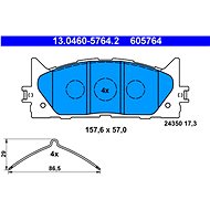 ATE 605764 Brake pad set 13.0460-5764.2 - Brake Pads