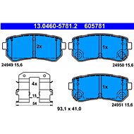 ATE 605781 Brake pad set 13.0460-5781.2 - Brake Pads