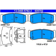 ATE 605782 Brake pad set 13.0460-5782.2 - Brake Pads