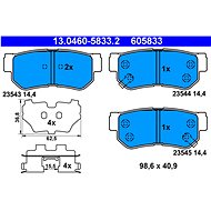 ATE 605833 Brake pad set 13.0460-5833.2 - Brake Pads