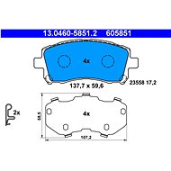 ATE 605851 Brake pad set 13.0460-5851.2 - Brake Pads