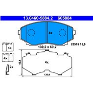 ATE 605884 Brake pad set 13.0460-5884.2 - Brake Pads