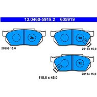 ATE 605919 Brake pad set 13.0460-5919.2 - Brake Pads