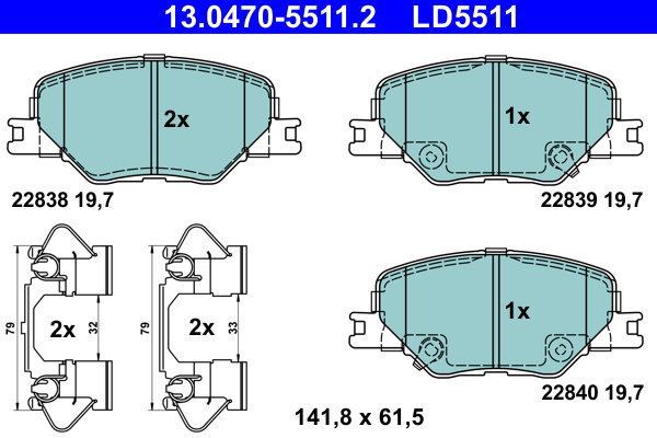 ATE Brake pad set 13.0470-5511.2 - Brake Pads